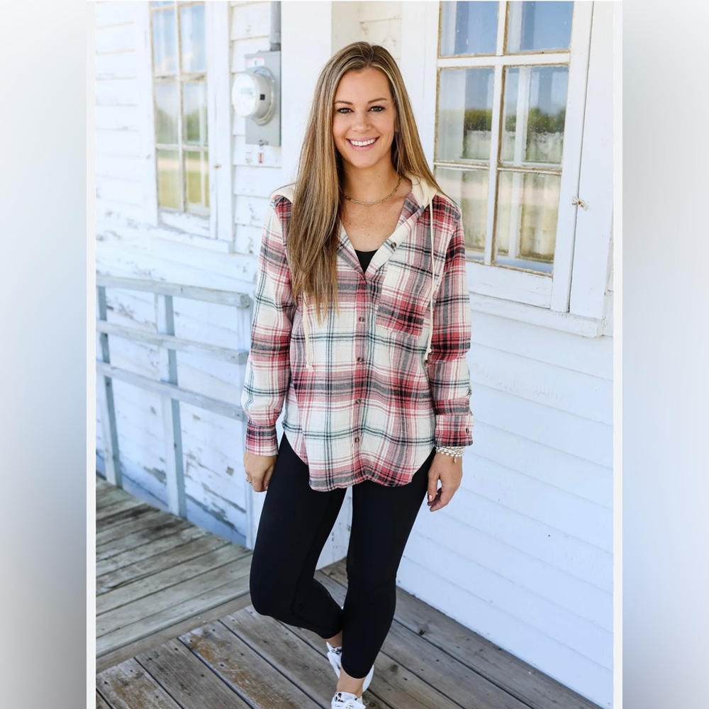 300 🎀 Multi Color Hooded Plaid Flannel 🎀